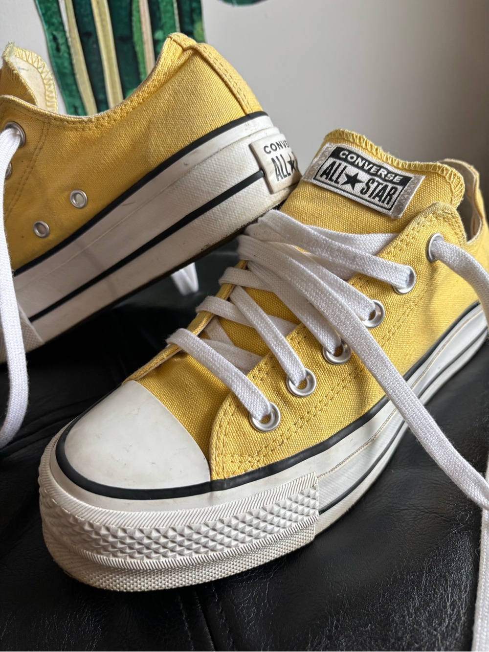 Converse Yellow Low Top All Star Sneakers